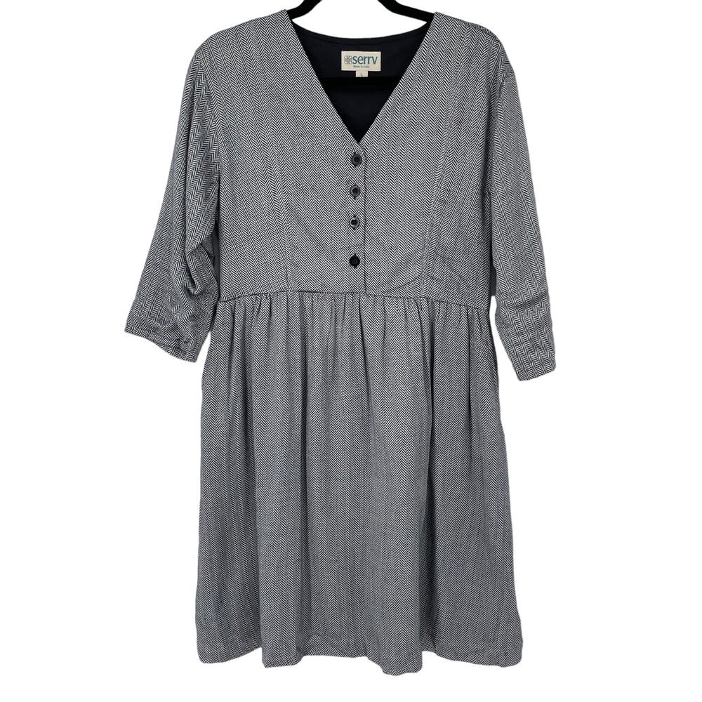 Serrv Chevron Button Top Dress size Large